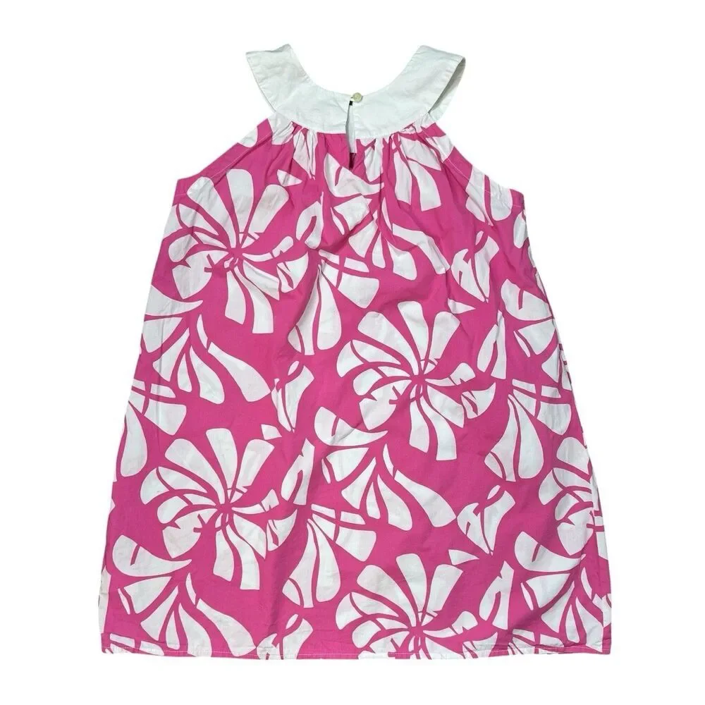 Lilly Pulitzer Adrianna Daquari Pin Sundress Girl 8‎ Pink White Floral Hawaiian